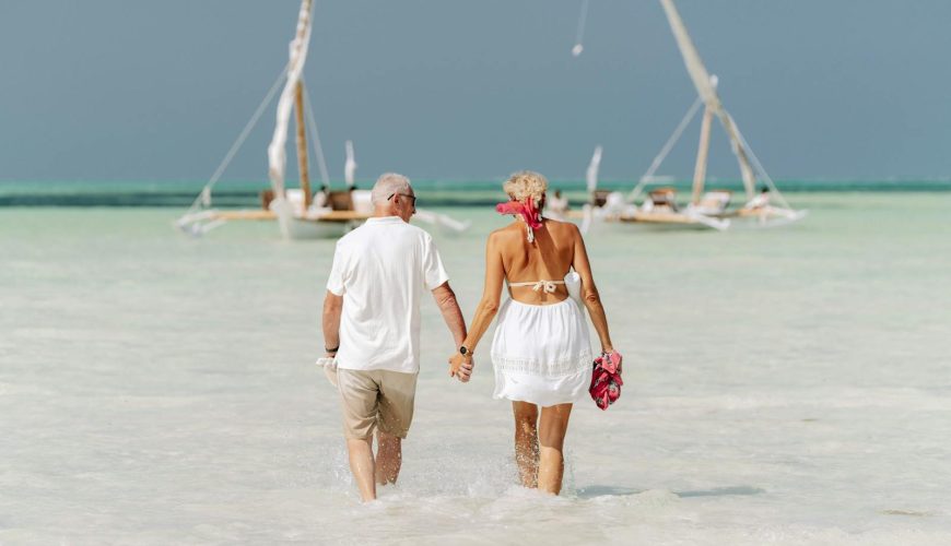 Elderly Couple On The Dhow, Zanzibar Beach